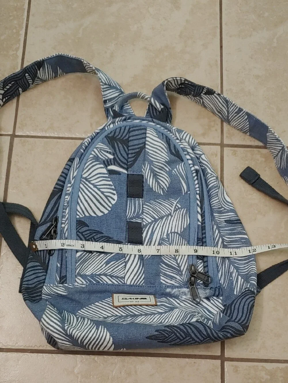 Dakine Cosmo 6.5L Backpack Blue and White Palm Leaf Mini Unisex Bag